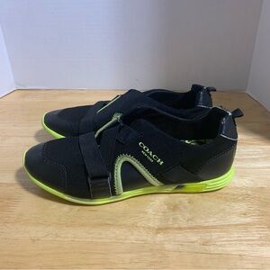Coach‎ Women’s Black and Green Denver Neoprene Sneakers Size 6.5M